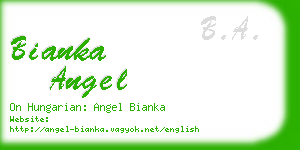bianka angel business card